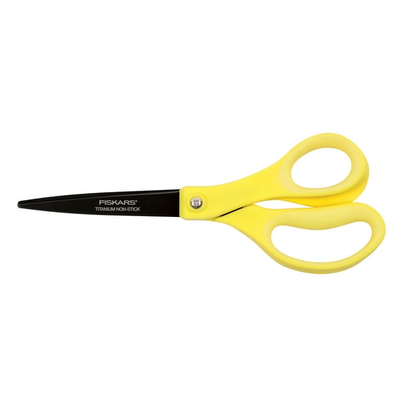 Fiskars Softgrip Titanium Straight Scissors with Non-Stick Blades, 8 Inches