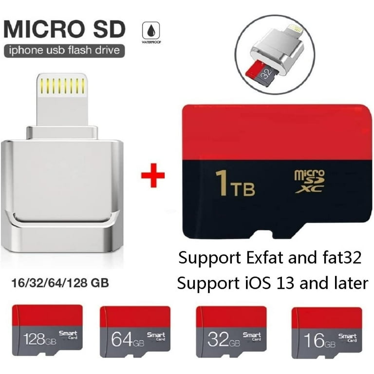 Micro SD Card Reader for iPhone iPad,Lightning to Micro SD/TF Card