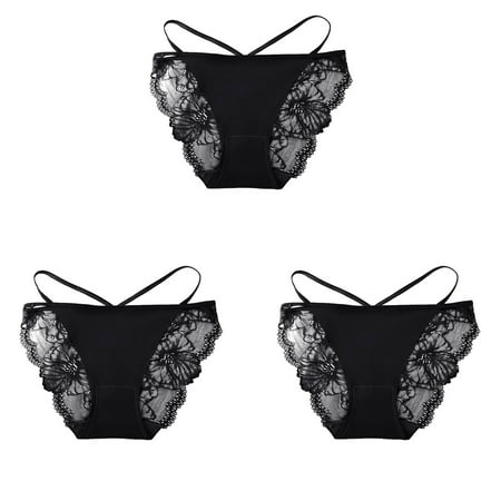 Srogem Women G String Thongs Cheeky Breathable Underwear Sexy No Show Panties High Waist String Bikini Ribbed Lace Panty