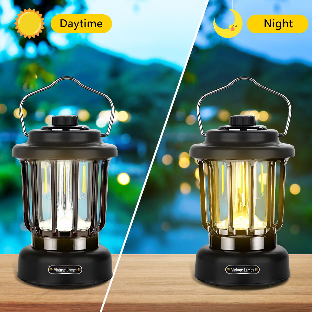5200mAh USB Rechargeable Lantern Led Waterproof Camping Lantern Outdoor  Portable Lanterns with Hook Tents Battery Led