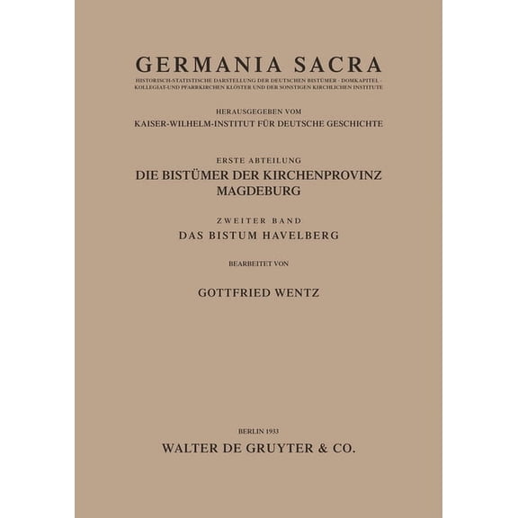 Germania Sacra, Das Bistum Havelberg, (Hardcover)