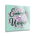 thumbnail image 2 of Embrace Unique Mint Pink Foliage 12 x 12 Glass Wall Hanging Sign, 2 of 4