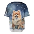 thumbnail image 2 of Hello Winter Pomeranian Welcome Snowy Night Watercolor Vintage All Over Print 3D Baseball Shirt Pom Dog Lover Gifts Softball Sport - 01011, 2 of 6