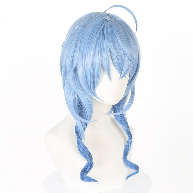 Peluca para cosplay Genshins Impacts Ganyus, pelo sintético, 45 cm