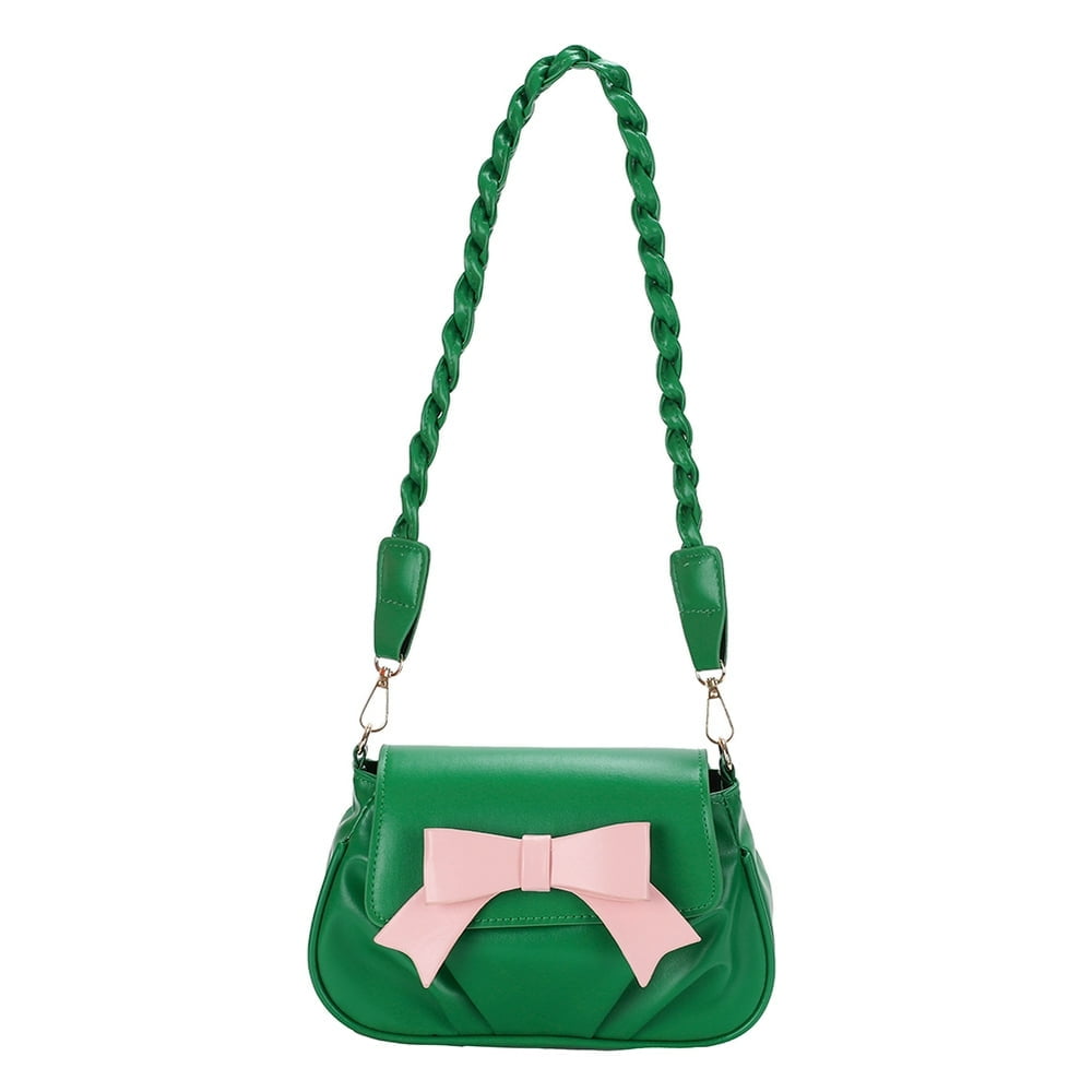 POINTERTECK Composite Shoulder Bag Pleated Bow with Zipper POINTERTECK Composite Shoulder Bag Pleated Bow with Zipper