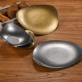 thumbnail image 4 of Yuehao Irregularly Shaped Shallow Stainless Steel Plate, Irregular Triangular Plate (Vintage Silver),Stylish Irregular Shape Plates Made From 304 Stainless with Suitable for Serving Desserts, 4 of 8