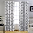 thumbnail image 1 of DriftAway Mason Thermal Blackout Grommet Window Curtains Geometric Trellis Pattern 2 Panels Each 52 Inch by 84 Inch Gray, 1 of 5