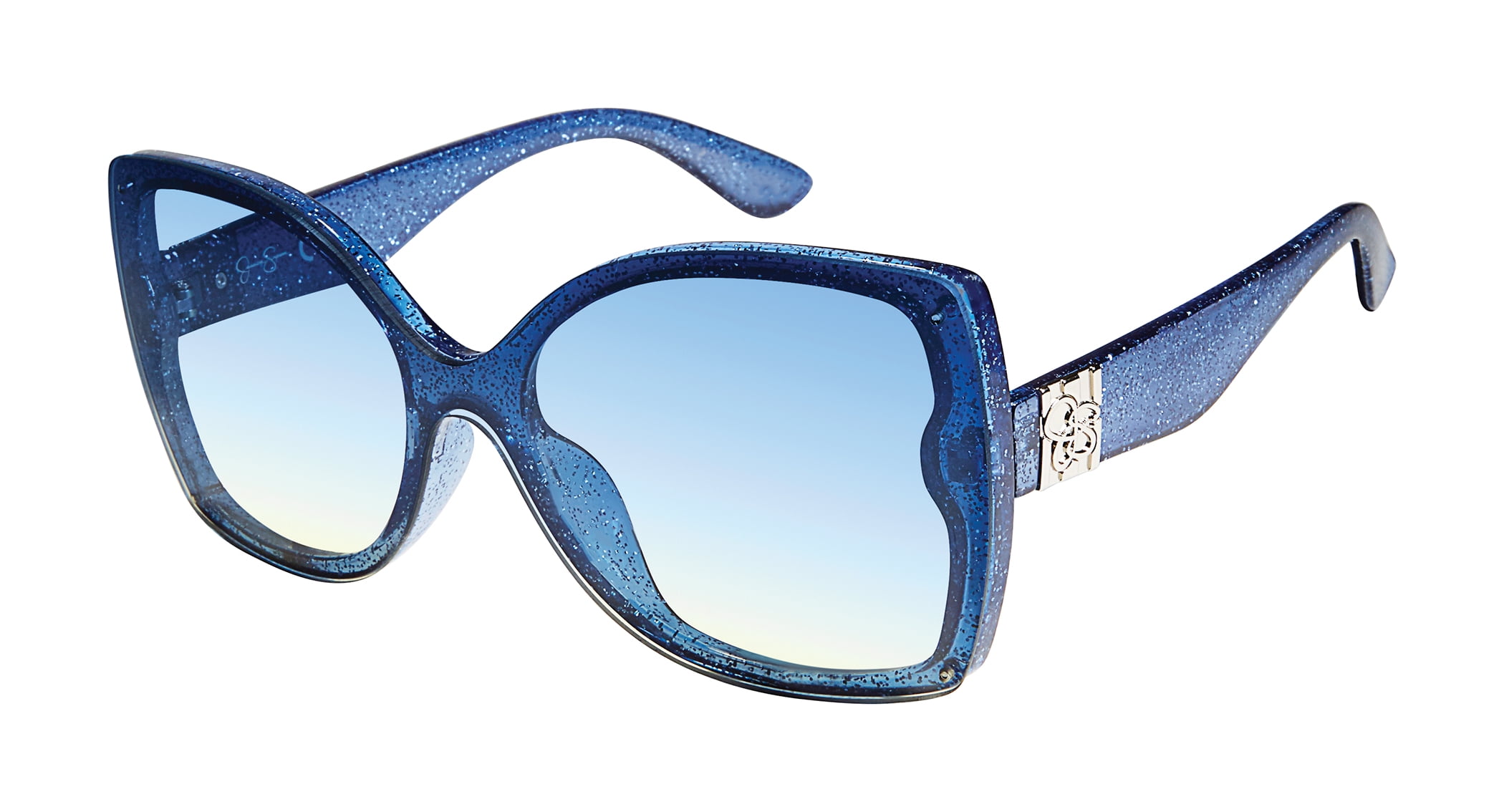 Download Jessica Simpson Jessica Simpson Women S Glitter Butterfly Shield Sunglasses With Signature Logo Temple 100 Uv Protection 60 Mm Walmart Com Walmart Com