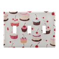 thumbnail image 2 of Dailycode Light Switch Plate Covers 2 Gang Wall Plate Plastics Outlet Covers for Kitchen Home Office Decor Cake with Cherry Fruits, 2 of 8