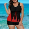 NECHOLOGY Bathing Suit Shorts Women plus Size Womens Racerback Color Block Print Swimsuits With