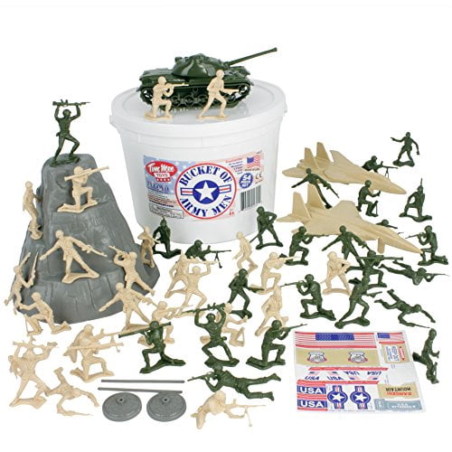 bucket of army men