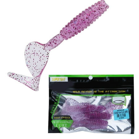 Purple 4# Grubs with Jig Heads for Fishing 3-Piece Soft Swimbaits Set