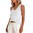 thumbnail image 6 of Lumtrix Women Summer Tank Tops 2026 Basic Sleeveless V Neck Lightweight Knit Sweater Vest Beach Vacation Going Out Shirts White One Size, 6 of 6