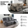 thumbnail image 2 of Recliner Sofa Covers Sectional Couch Cover for Reclining Couch 3 Seat, 5-Pieces 3 Cushion Sofa Stretch Recliner Sofa Slipcover, Soft Jacquard Furniture Dog Couch Cover Protector, 2 of 7