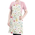 thumbnail image 5 of Pioneer Flower Floral Print Pattern Apron for Women and Men, Cotton Linen Waterproof with Pockets, Adjustable, 33x27 Inch for Kitchen, Gardening, BBQ, Salon, 5 of 6