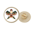 thumbnail image 1 of Traditional Kite Chinese Culture Pattern Round Metal Golden Pin Brooch Clip, 1 of 3