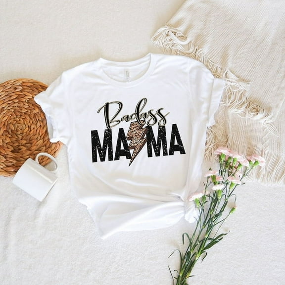 Badass Mama T-Shirt, Leopard Print Mom Life Shirt, New Mom Gift for Mother’s Day, Fun Mom Shirt
