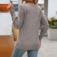 thumbnail image 6 of XuJwPNcy Women's Long Sleeve Shirts Casual Crew Neck Puff Sleeve Loose Flowy Blouse Shirts Tunic Fall Tops, 6 of 6