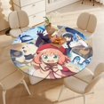 thumbnail image 4 of Spy × Family-theme Fitted Round Tablecloths Elastic Edged Table Covers Waterproof Table Cloth for Kitchen Holiday Party Tables Decor 120cm, 4 of 6