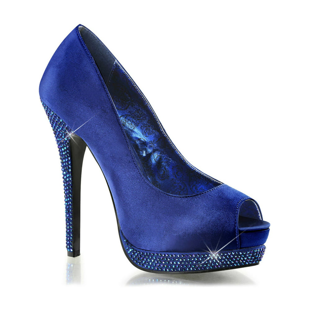 Augusta Sportswear - womens magnificent navy blue satin peep toe heels