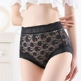thumbnail image 4 of Women's French Ice Silk Lace Belly Panties High Waisted Ladies Briefs Sexy Underwear for Women 6-Pack, 4 of 11