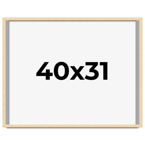 40x31 Frame Natural Wood Picture Frame | 0.75 Inch Moulding Width | with UV Acrylic Plexiglass,