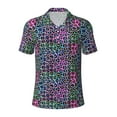 thumbnail image 2 of Daiia Rainbow Animal Skin Pattern Men’s Polo Shirts,Solid Deck Shirt,Classic Fit, Breathable Cotton Polo for Casual and Sport Wear-3X-Large, 2 of 7