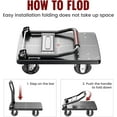 thumbnail image 3 of Upgraded Foldable Push Cart Dolly | 780 lbs.Capacity Moving Platform Hand Truck | Foldable for Easy Storage | 5'' PU 360 Degree Swivel Silent Wheel-Black, 3 of 6