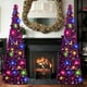 thumbnail image 4 of Árbol de Navidad MACTING de 5 pies con luces desplegables, oropel morado, 4 of 6