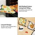 thumbnail image 4 of Citrus Fruits and Leaves 5 Pcs Kitchen Set Heat Resistant Oven Mitts and Non-Slip Pot Holders with Adjustable Cooking Apron, 4 of 6
