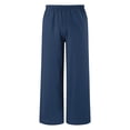 thumbnail image 4 of CPNG Girls Daily Casual Baggy Solid Color Pants Teen Girls Straight Soft Pants Loose Pockets Elastic Waist Pants(Navy,14-15 Years), 4 of 5