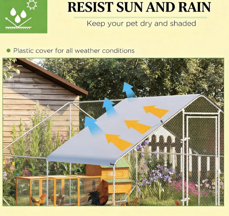 Outdoor Hen House Metal Frame Chicken Run
