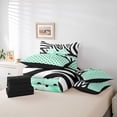 thumbnail image 6 of Homewish Kawaii Green Bow Knot Boy Girl Bedding Comforter Set 7-Piece,Polka Dots King Bedding Sets,Animal Zebra Print Ultra Soft Bed Sheets,Super Cozy Room Decor,Reversible, 6 of 8