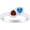 White, variant on 925 Sterling Silver 14K White Gold Plating Blue Topaz and Red Garnet Heart Shape Birthstone Two Stone Stackable Anniversary Wedding Engagement Ring For Women