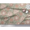 thumbnail image 2 of Soimoi Polyester Crepe Fabric Floral Mandala Artistic Print Fabric by The Yard 42 Inch Wide, 2 of 3