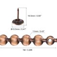 thumbnail image 2 of Uxcell 3 Pcs Iron Upholstery Tacks Strips Glossy Decorative Nail Trims with Upholstery Nails 3.28ft x 0.43'' Copper, 2 of 5