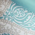 thumbnail image 2 of Intelligent Design - Senna -All Seasons Comforter Set -5 Piece - Aqua - Damask Pattern - Full/Queen Size - Includes 1 Comforter, 2 Shams, 2 Decorative Pillows - Ideal For Guest Room, 2 of 5