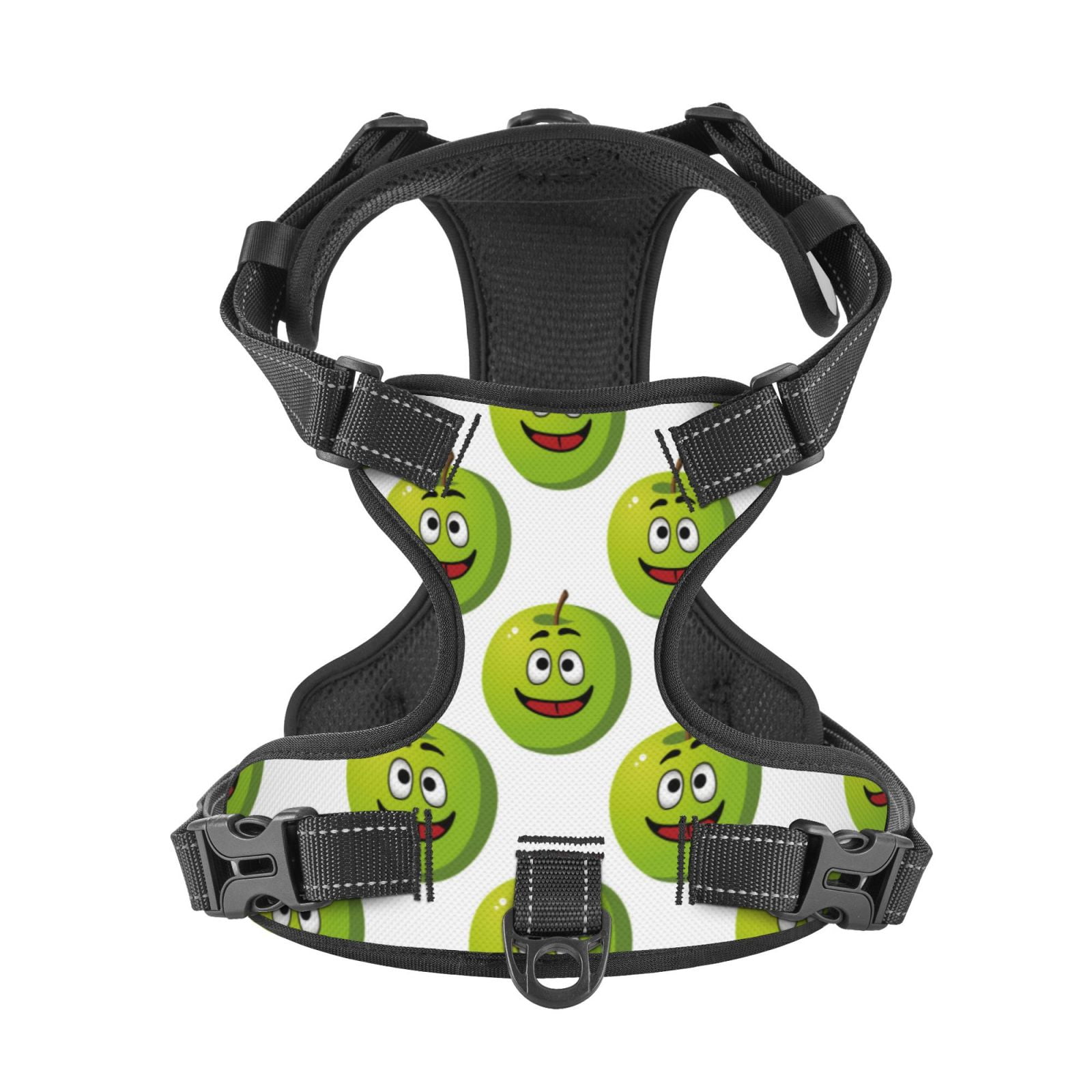 Kdxio Happy Fruit Print No Pull Dog Harness Adjustable Reflective Oxford Easy Control Medium Large Dog Harness for Training and Everyday-X-Large