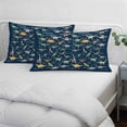 thumbnail image 4 of Blue Dinosaur Throw Pillow Covers, Vintage Letters Farm Animals Soft Breathable Pillow Cases with Invisible Zipper for Sleeping, Small Pillowcases for Couch Bed Sofa Chair 16x24 Inches, 4 of 9