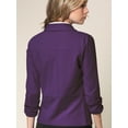 thumbnail image 4 of Made by Johnny Women's 3/4 Sleeve Blazer Open Front Cardigan Jacket Work Office Blazer L PURPLE, 4 of 6