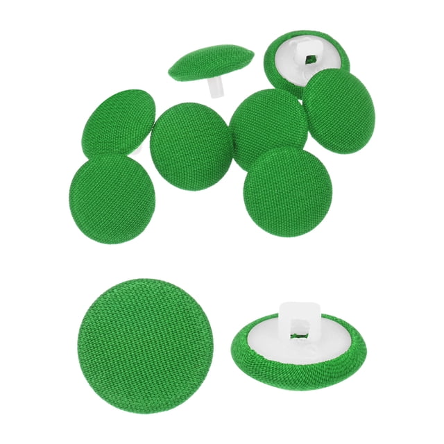 Uxcell 10 piezas de botones de tela de 0.5" redondos con shank, verde claro