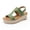 Green, variant on Anuirheih Women's Fashion Straw Shoes Open Toe Anti-Slip Temperament Wedge Sand Sandals Women (Brown)
