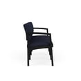 thumbnail image 4 of Lesro Lenox Steel Modern Fabric Waiting Room Guest Sofa in Black/Open House Navy, 4 of 5