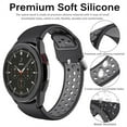 thumbnail image 2 of ALMNVO No Gaps Band for Samsung Galaxy Watch 4 44mm 40mm Wristband Belt Sport Silicone Bracelet Galaxy Watch 4 Classic 46mm 42mm Strap -black white, 2 of 7