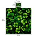 thumbnail image 2 of Saint Patrick's Day Portable Canvas Picnic Blanket Waterproof Backing for Outdoor Travel - Foldable and Compact Mat for Camping and Beach - Blue Stripe Pattern - Easy to Clean and Durable Materials, 2 of 6