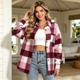 thumbnail image 6 of gbyLJF Women's Plaid Flannel Shirt Jackets Plaid Button Down Long Sleeve Cardigan Loose Fit Fall Collared Shirts, 6 of 7