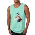thumbnail image 1 of Tanques para Hombre para el Verano Solto Chaleco Impresión Deportivo Cuello Redondo, Casual, 1 of 3