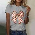 thumbnail image 5 of EchfiProm Womens Shirts Valentine Graphic Tee Bow Print Short Sleeve Cute Summer Tops for Wife, 5 of 7