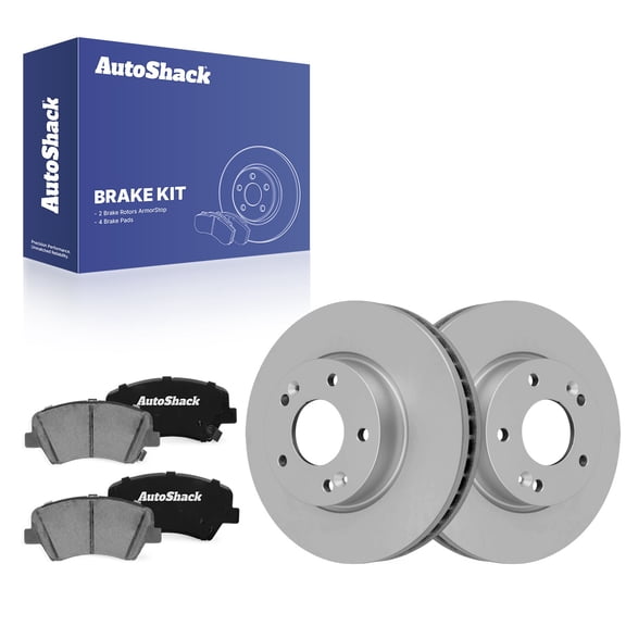 AutoShack Front Vented Coated Brake Rotors   Ceramic Pads 6-PC Brake Kit Replacement for 2017-2018 Kia Forte 2016-2017 Hyundai Veloster 2016-2017 Hyundai Elantra GT ArmorStop 11.02" (280 mm)