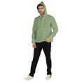 thumbnail image 2 of Inkmeso Solid Henley Hooded Short Kurta For MensLong Sleeve Cotton T-shirt Regular Fit Summer Wear, 2 of 7